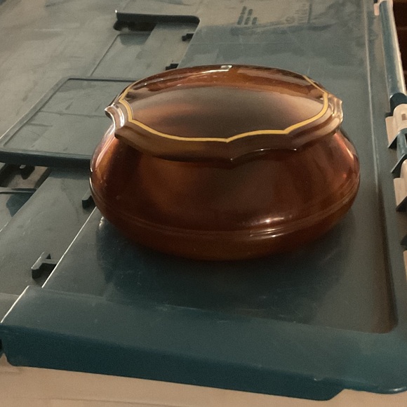 Vintage Pyralin Du Barry Faux Tortoise Shell trinket box excellent condition - Picture 1 of 9